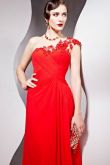Luxuoso Vestido Vermelho Ombro Só - Ref. 56865