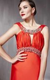 Elegante Vestido Vermelho em Cetim Seda Ref. 80892