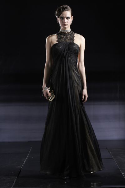 - Vestido Preto Drapeado em Chiffon Ref. 56318